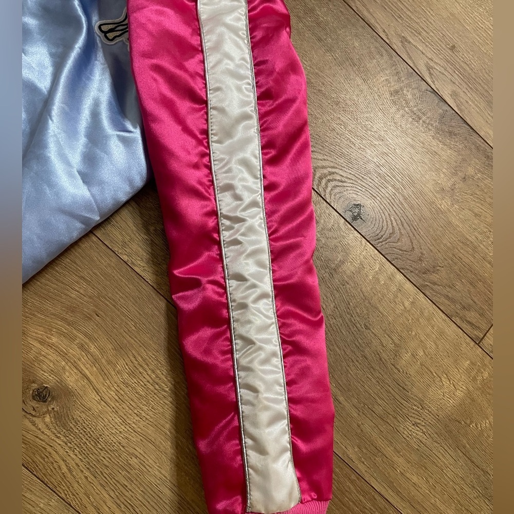 Unicorn Satin with Pink and Blue Accents Bomber Jacket - Picture 7 of 9